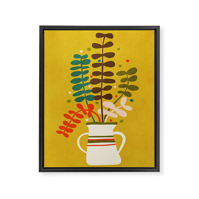 Potted Leaves Framed Canvas Print Gallery Image 6