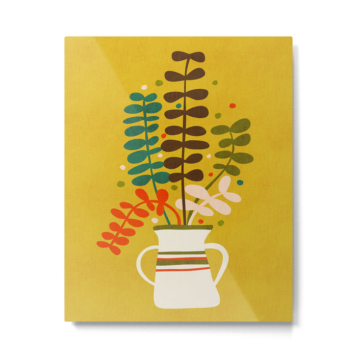 Potted Leaves Metal Print Gallery Image 1