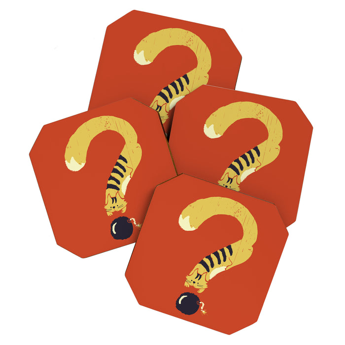 Question Mark (Curiosity Kills The Cat) Coaster Gallery Image 1