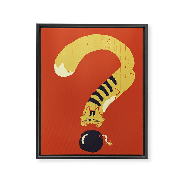 Question Mark (Curiosity Kills The Cat) Framed Canvas Print Gallery Image 1