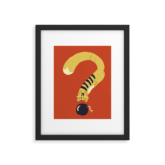 Question Mark (Curiosity Kills The Cat) Framed Art Print Gallery Image 1