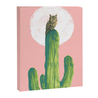Quirky owl on saguaro cactus Canvas Print Gallery Image 6
