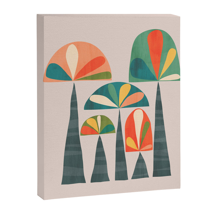 Quirky retro palm trees Canvas Print Gallery Image 1