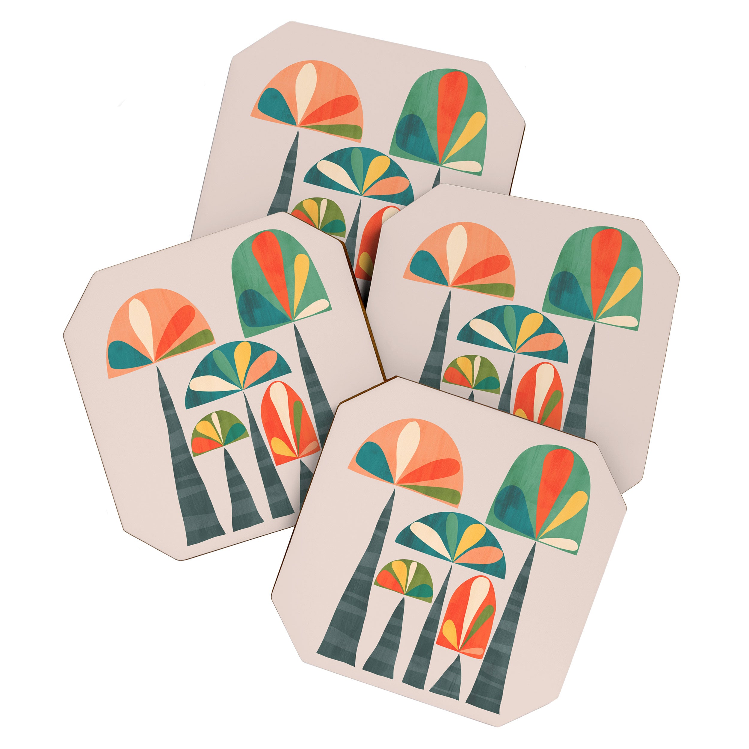 Quirky retro palm trees Coaster Gallery Image 1