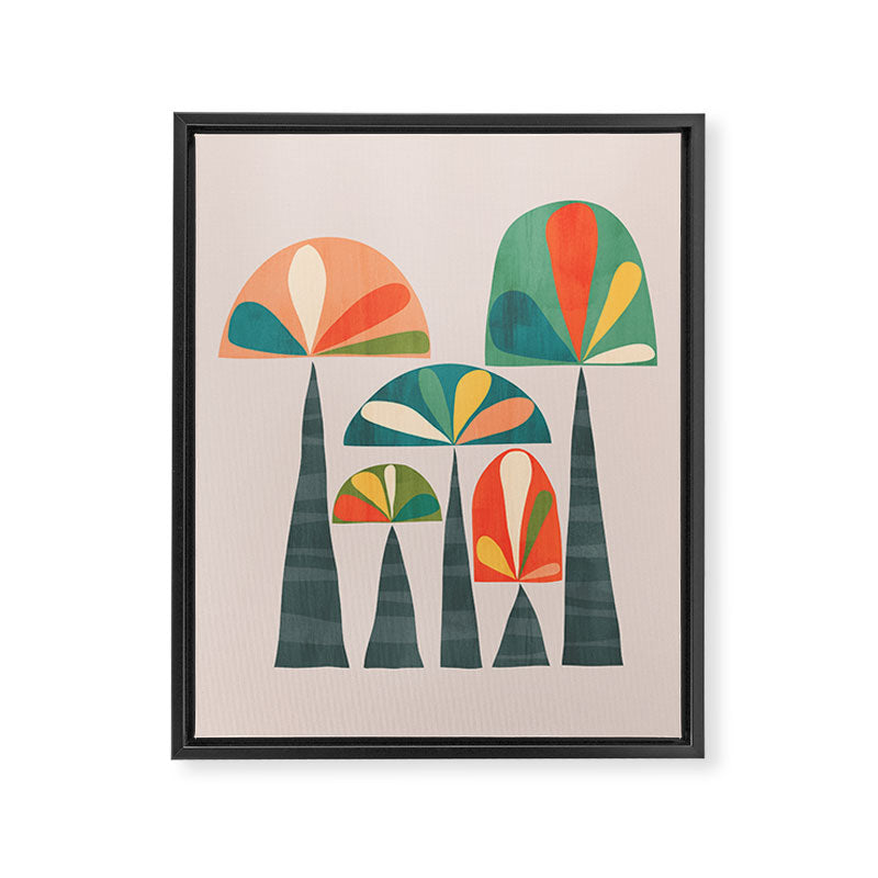 Quirky retro palm trees Framed Canvas Print Gallery Image 6