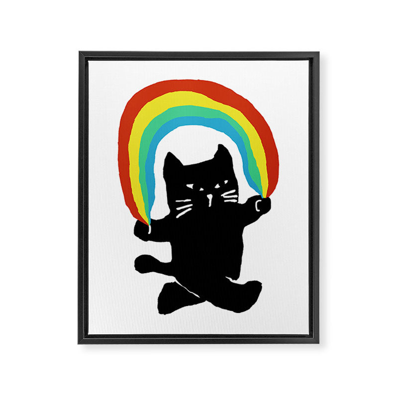 Rainbow cat Framed Canvas Print Gallery Image 6