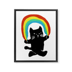 Rainbow cat Framed Canvas Print Gallery Image 6