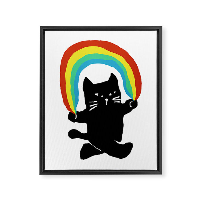 Rainbow cat Framed Canvas Print Gallery Image 1