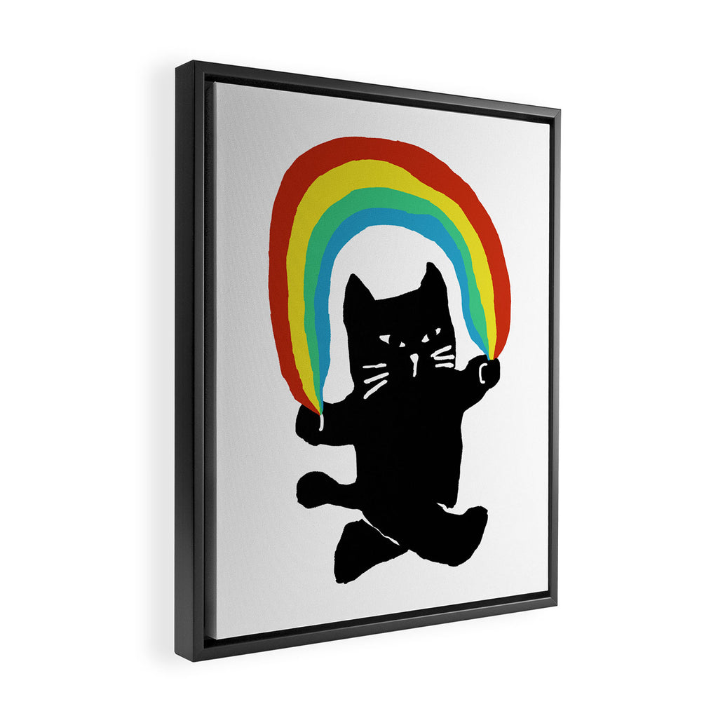 Rainbow cat Framed Canvas Print Gallery Image 2