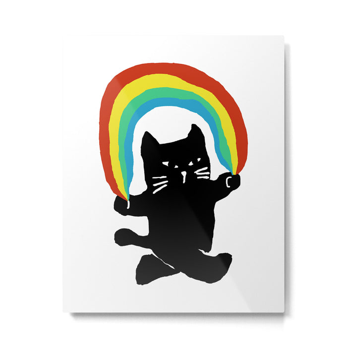 Rainbow cat Metal Print Gallery Image 1