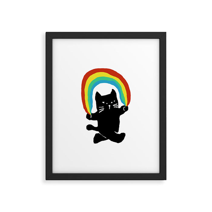 Rainbow cat Framed Art Print Gallery Image 1