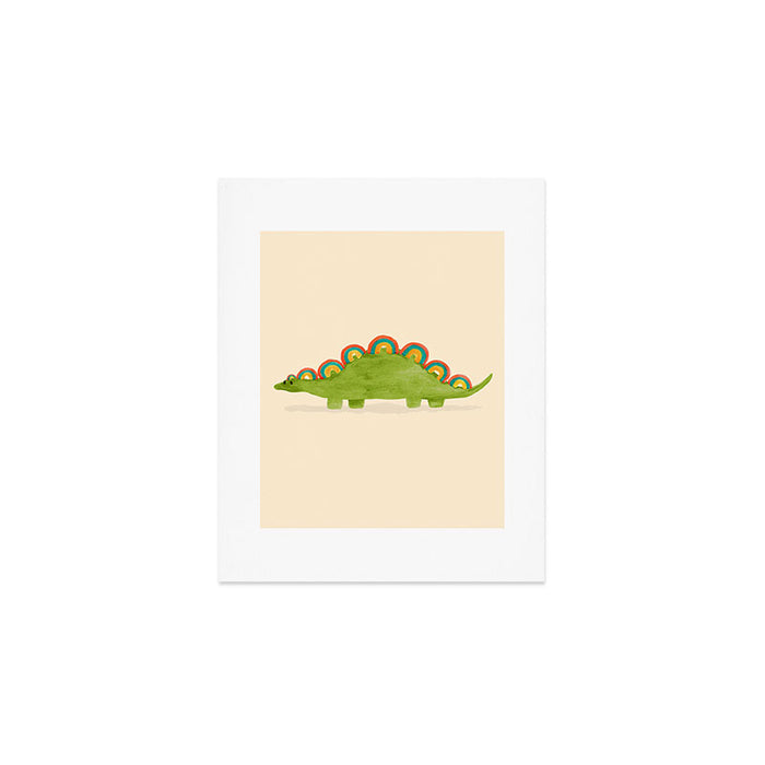 Rainbow colored dinosaur (stegosaurus) Art Print Gallery Image 1