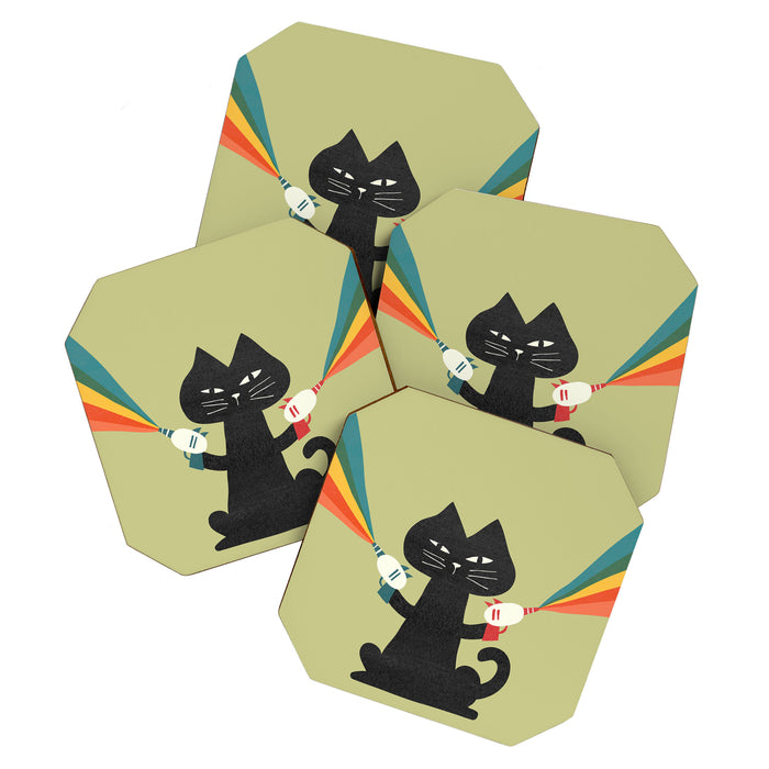 Ray gun cat Coaster Gallery Image 1