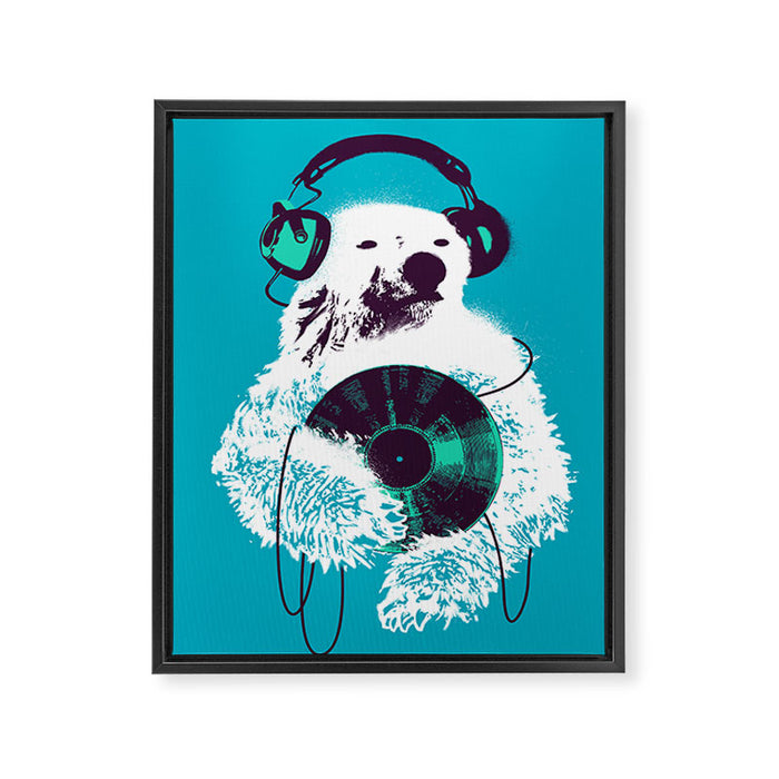 Record Bear Framed Canvas Print Gallery Image 1