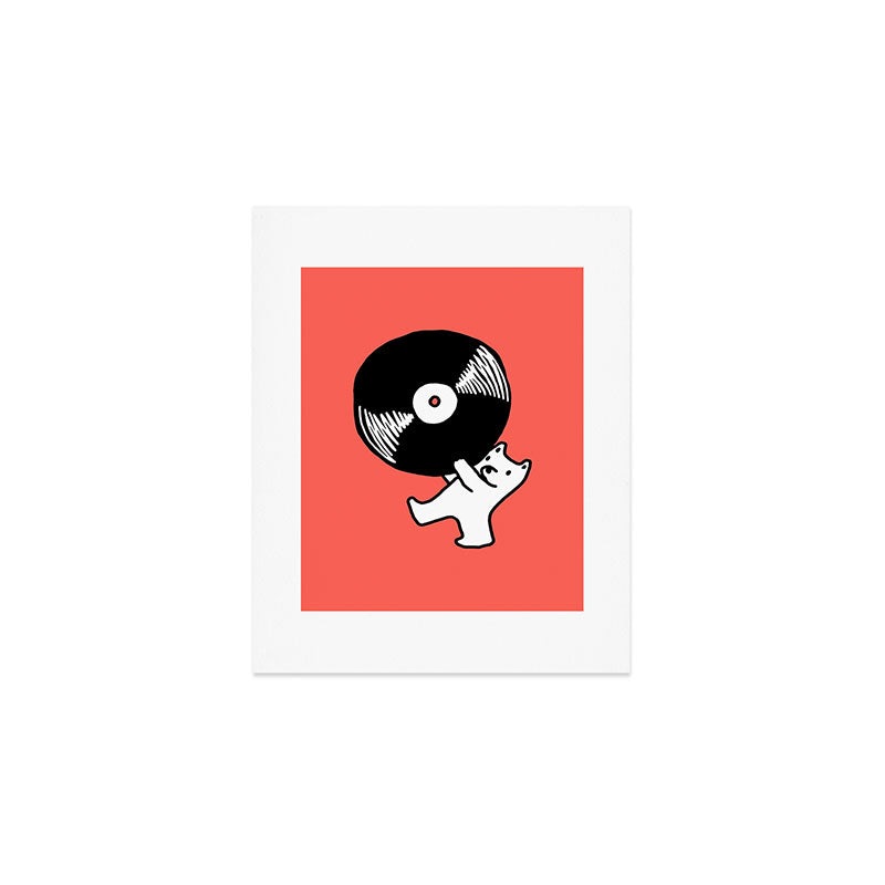 Record bear Art Print Gallery Image 1
