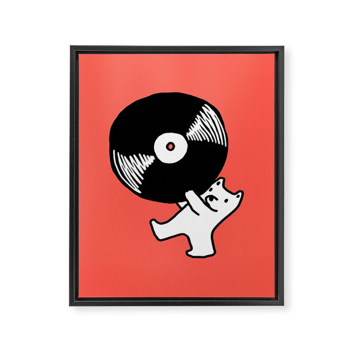 Record bear Framed Canvas Print Gallery Image 1
