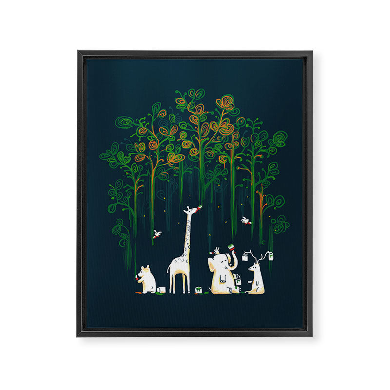 Re-paint the Forest Framed Canvas Print Gallery Image 6