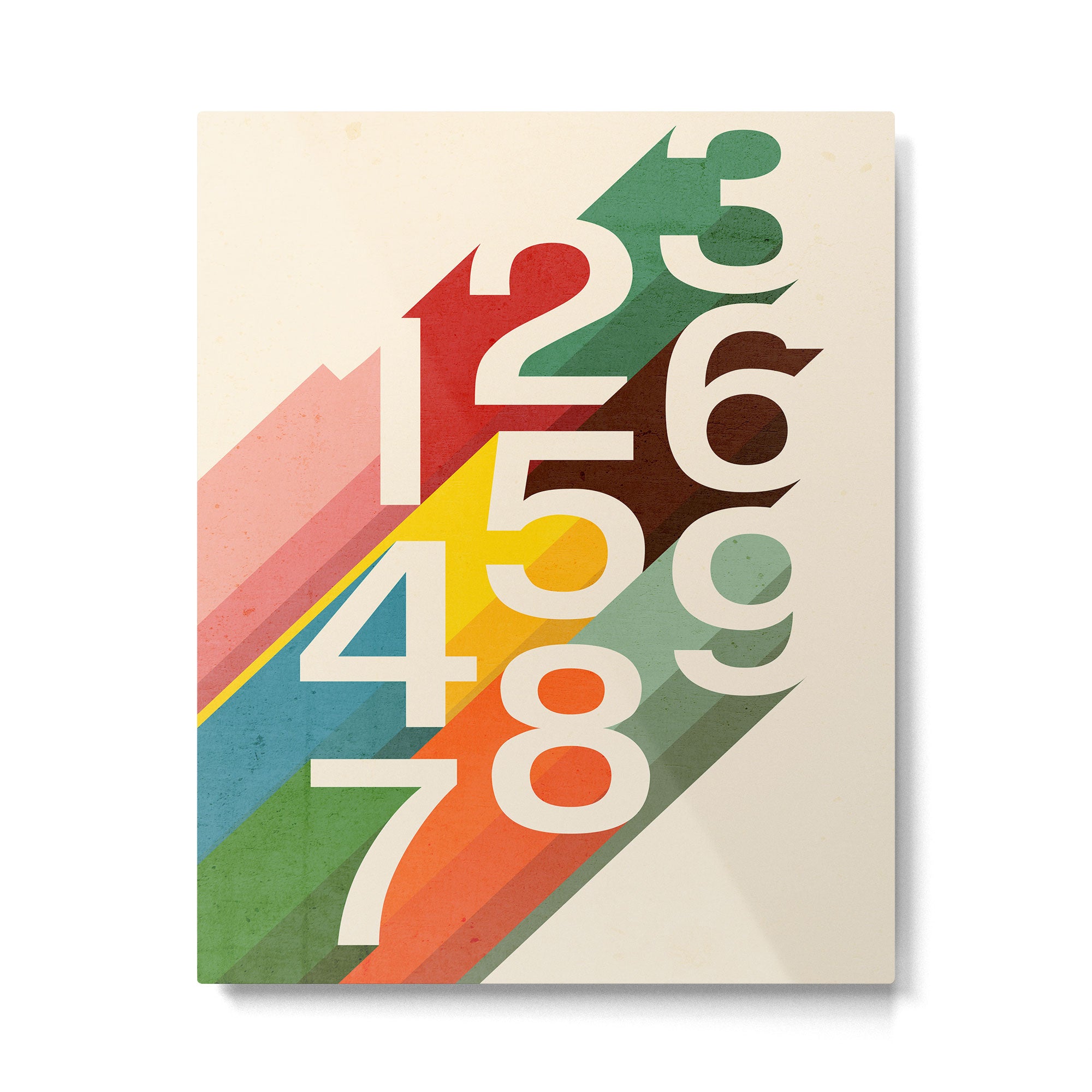 Retro Numbers Metal Print Gallery Image 4