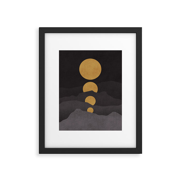 Rise of the golden moon Framed Art Print Gallery Image 1