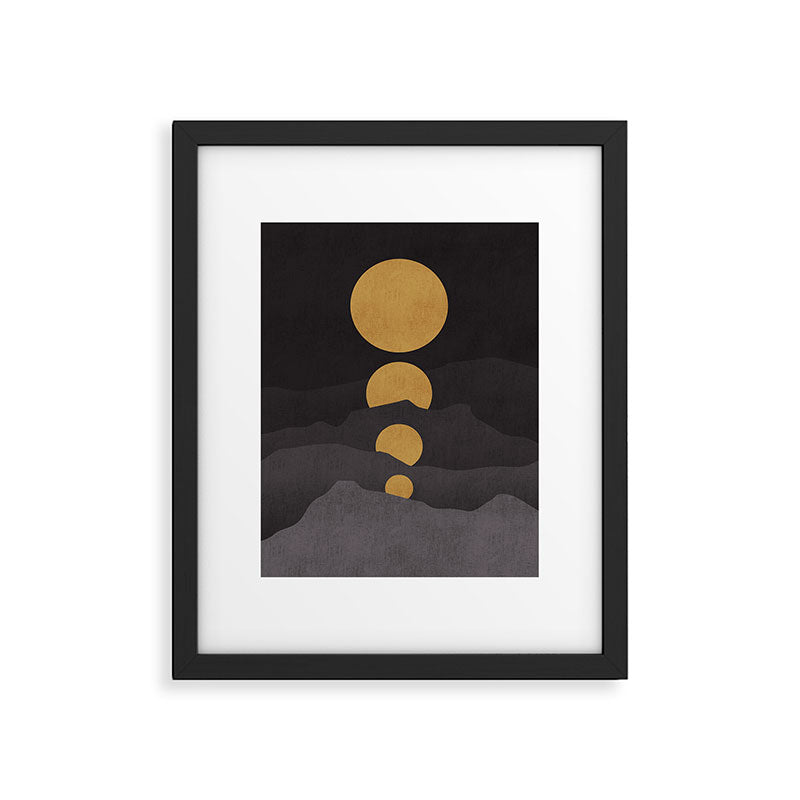 Rise of the golden moon Framed Art Print Gallery Image 5