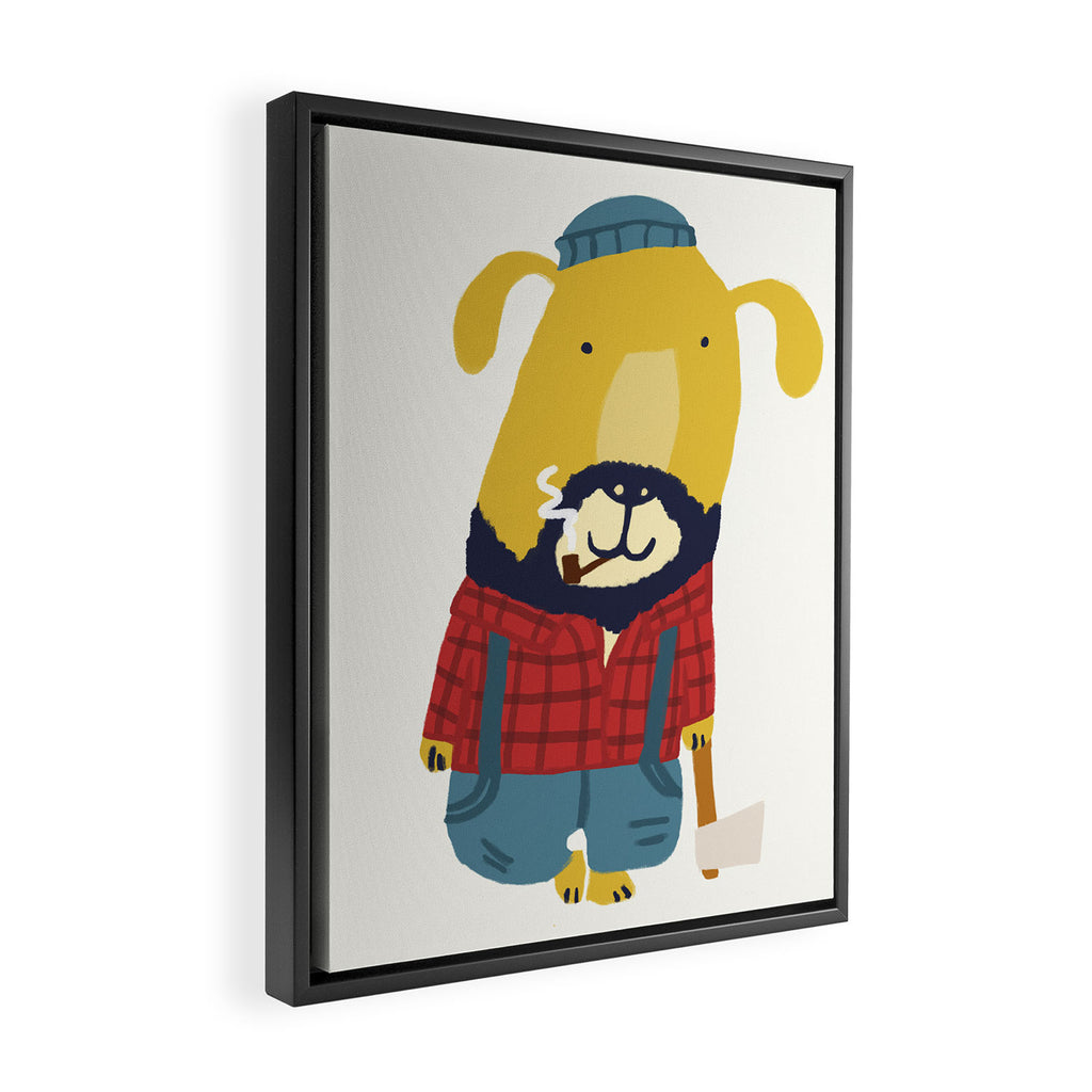 Rugged Roger - the lumberjack Framed Canvas Print Gallery Image 2