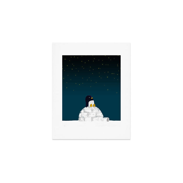 Star gazing - Penguin's dream of flying Art Print Gallery Image 1