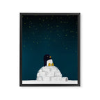 Star gazing - Penguin's dream of flying Framed Canvas Print Gallery Image 6