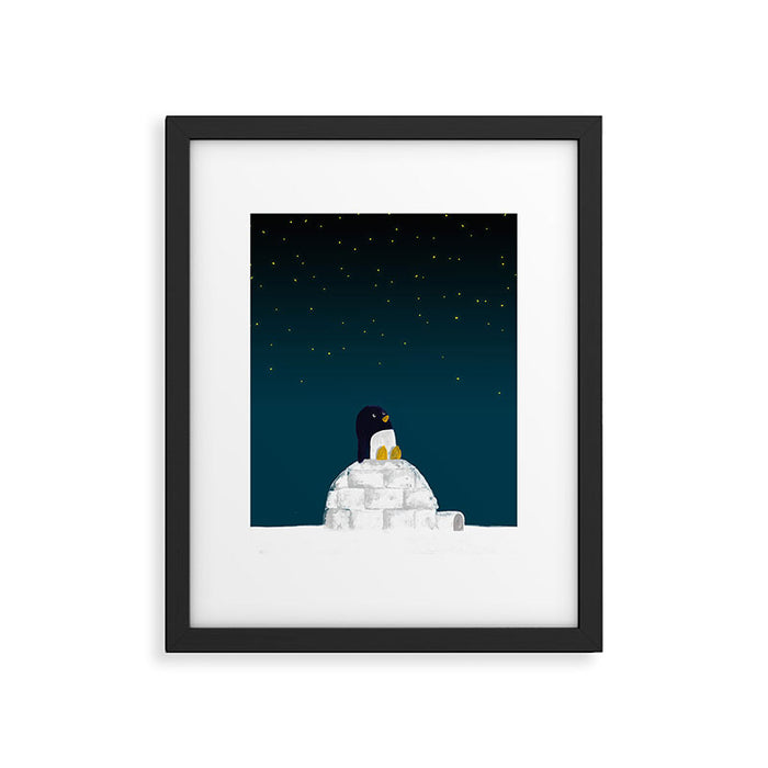 Star gazing - Penguin's dream of flying Framed Art Print Gallery Image 1