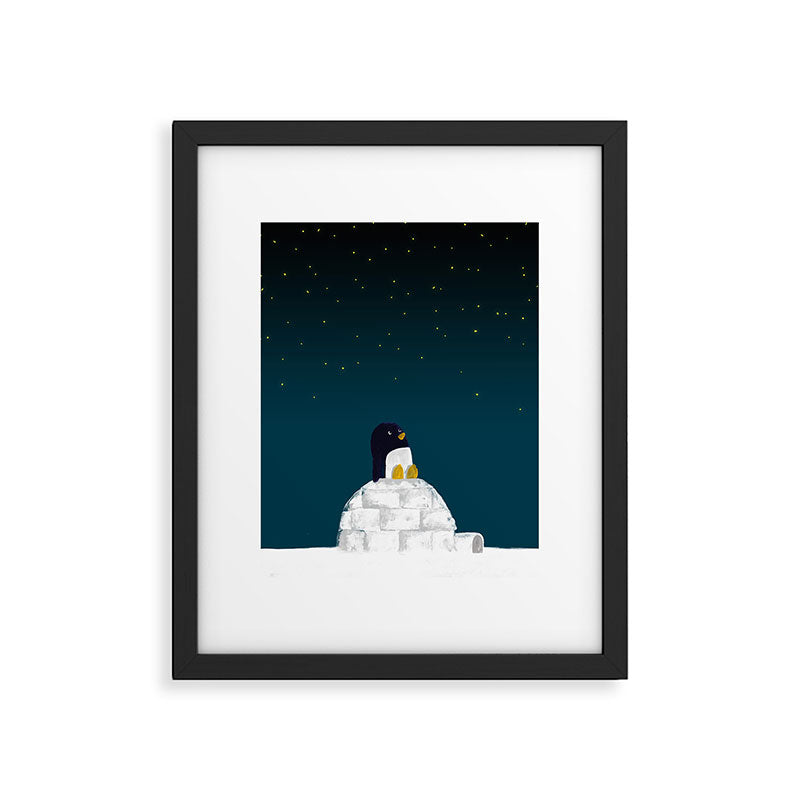 Star gazing - Penguin's dream of flying Framed Art Print Gallery Image 5