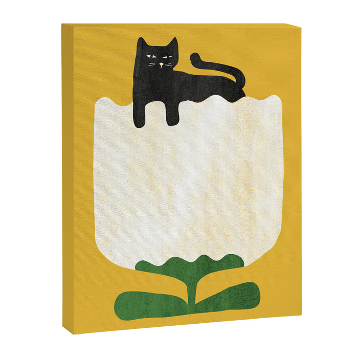 Still life with cat and flower Canvas Print Gallery Image 1