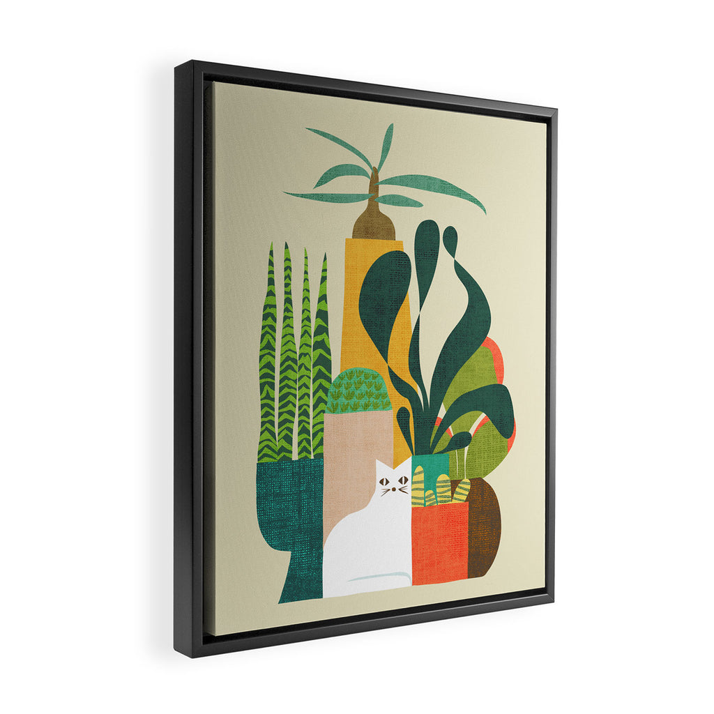 Still life with cat Framed Canvas Print Gallery Image 2