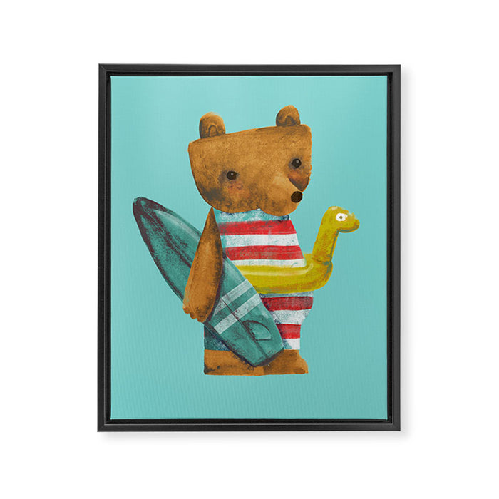Summer Bear Framed Canvas Print Gallery Image 1