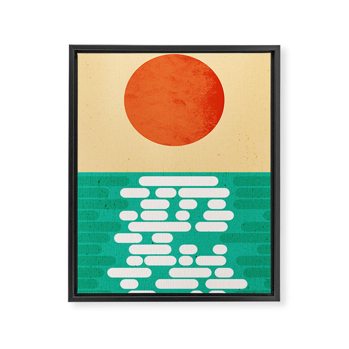 Sun over the sea Framed Canvas Print Gallery Image 1