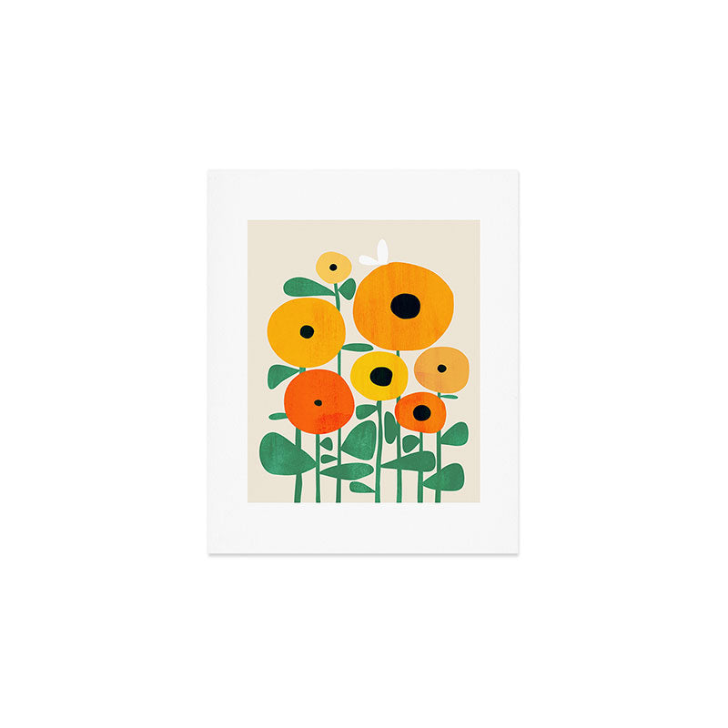 Sunflower and Bee Art Print Gallery Image 1