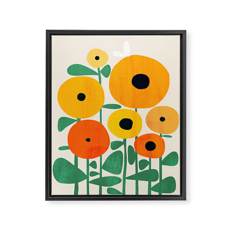 Sunflower and Bee Framed Canvas Print Gallery Image 6