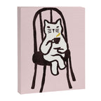 Tea time with cat Canvas Print Gallery Image 6