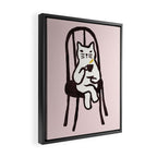 Tea time with cat Framed Canvas Print Gallery Image 2