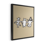 The angel and devil and cat Framed Canvas Print Gallery Image 2