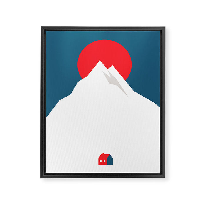 The foot of the mountain Framed Canvas Print Gallery Image 1