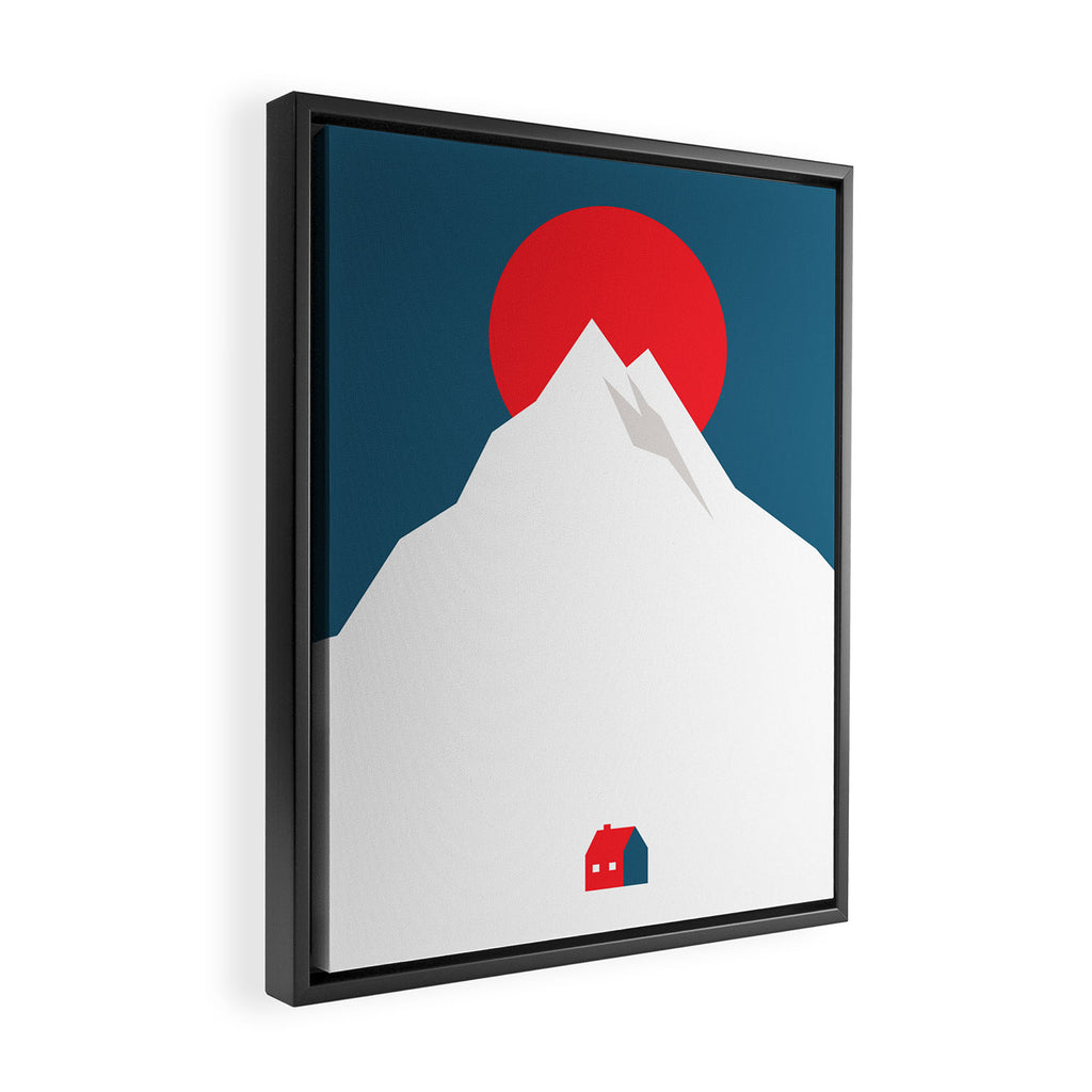 The foot of the mountain Framed Canvas Print Gallery Image 2