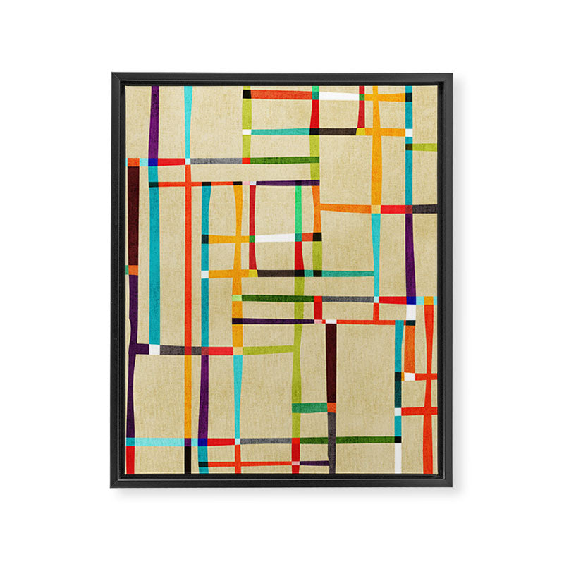 The map (after Mondrian) Framed Canvas Print Gallery Image 6