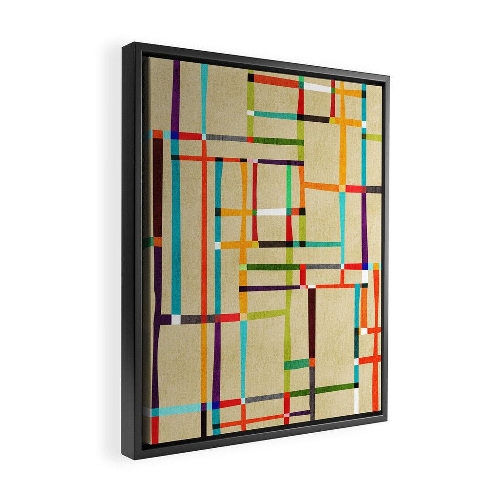 The map (after Mondrian) Framed Canvas Print Gallery Image 2