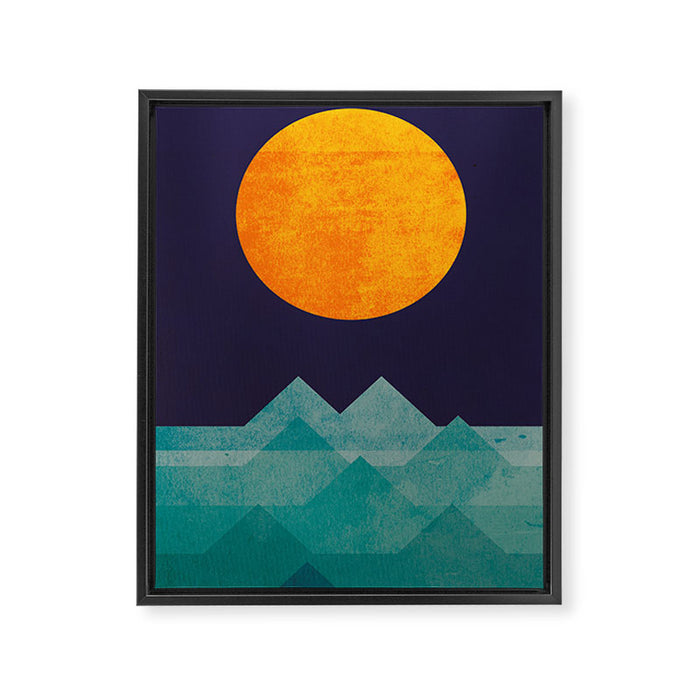 The ocean, the sea, the wave - night scene Framed Canvas Print Gallery Image 1