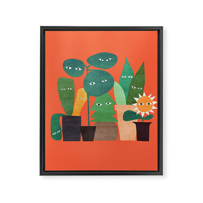 The plants are watching (paranoidos maximucho) Framed Canvas Print Gallery Image 1