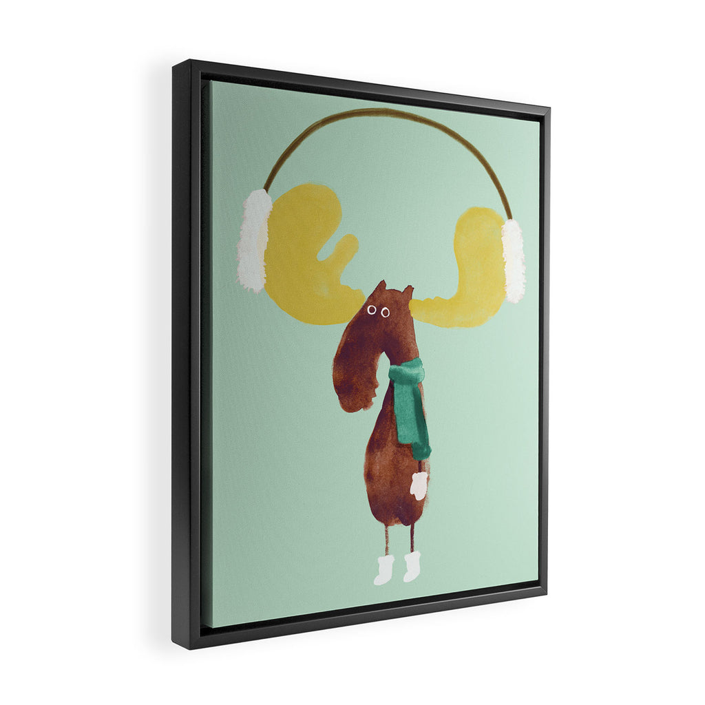 This moose is ready for winter Framed Canvas Print Gallery Image 2