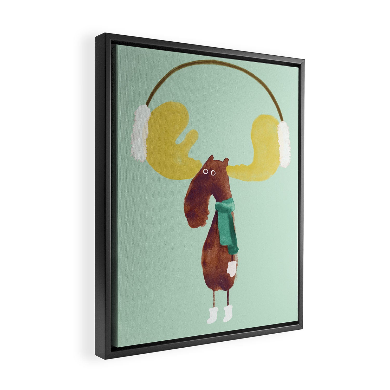 This moose is ready for winter Framed Canvas Print Gallery Image 2