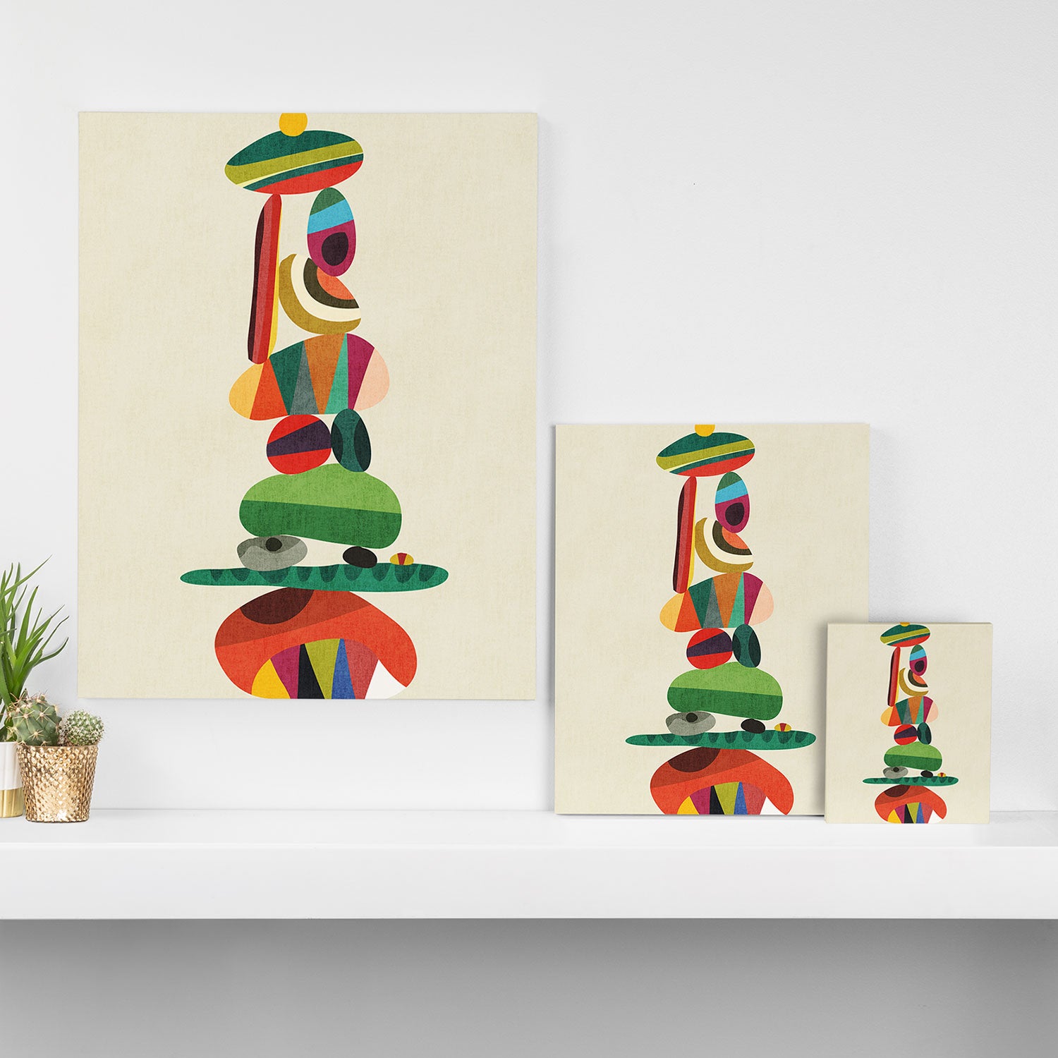 Totem - balanced pebbles Canvas Print Gallery Image 3