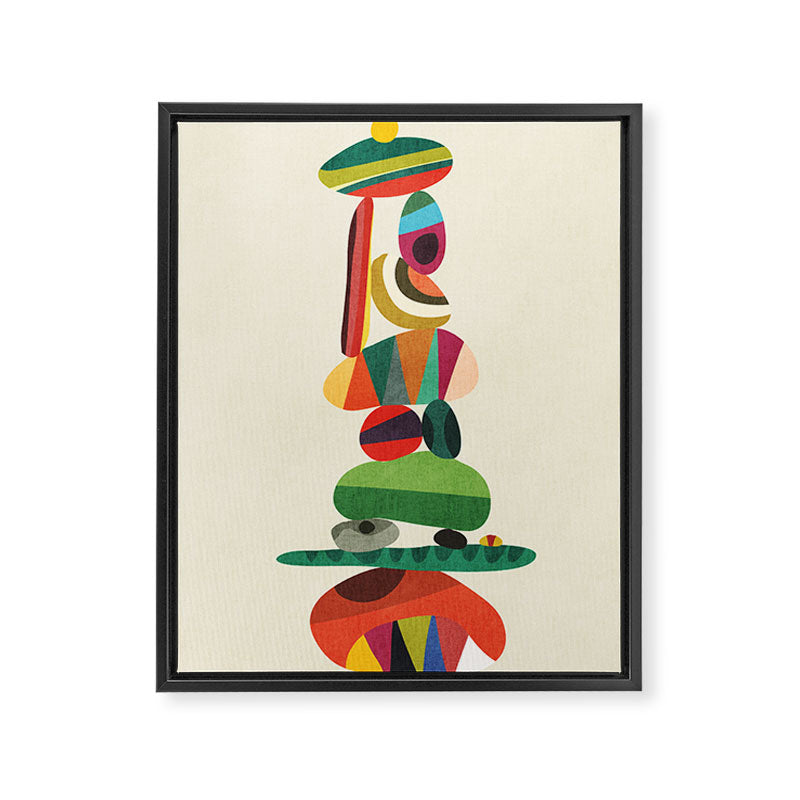 Totem - balanced pebbles Framed Canvas Print Gallery Image 6