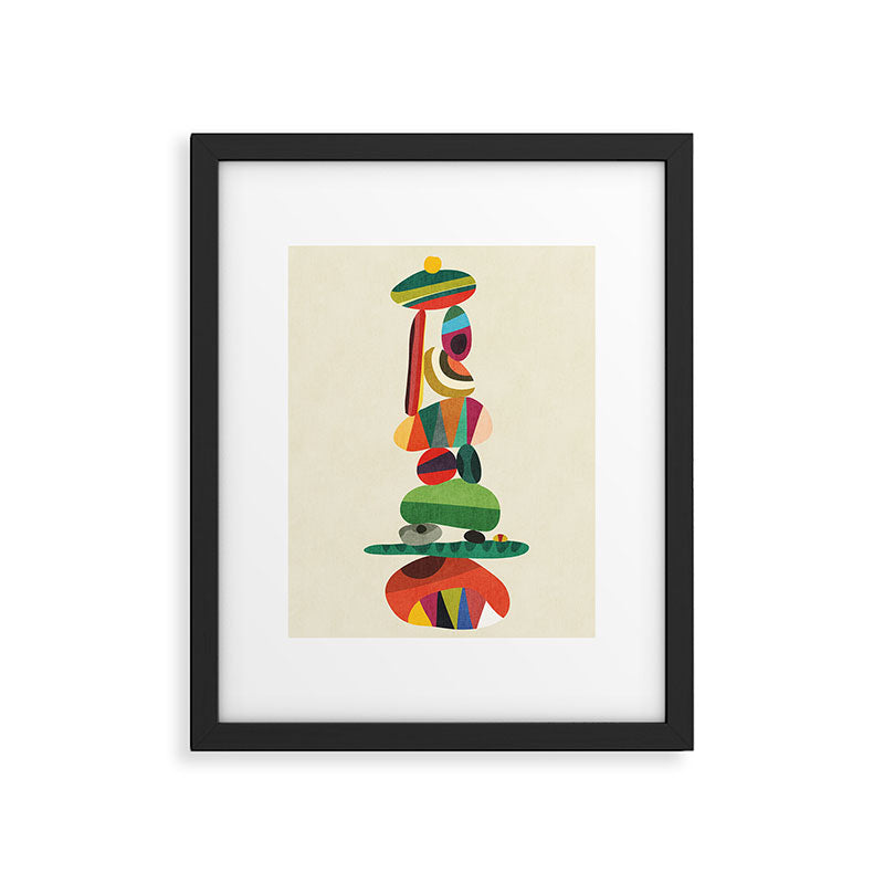 Totem - balanced pebbles Framed Art Print Gallery Image 4