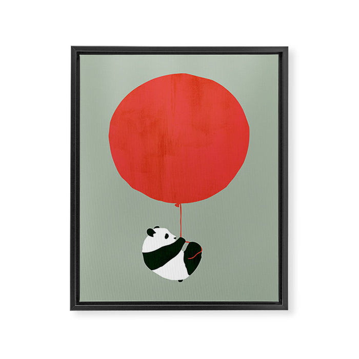 Traveling panda Framed Canvas Print Gallery Image 1